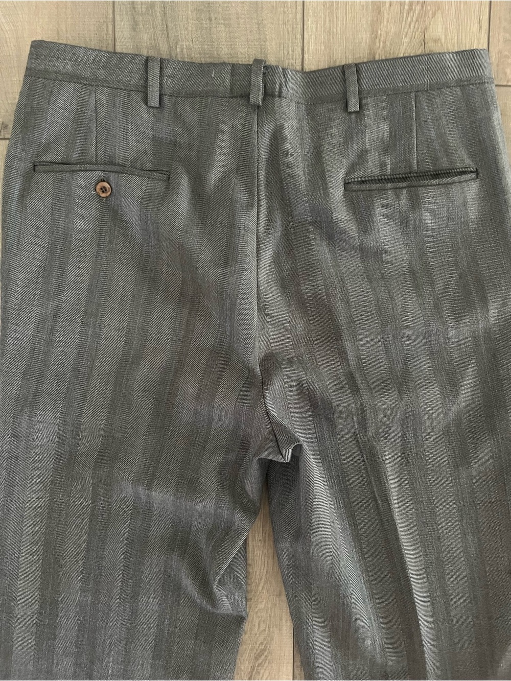 Vintage Christian Dior Monsieur Men’s Gray Striped Two-Piece Suit Business 40R - Picture 16 of 16